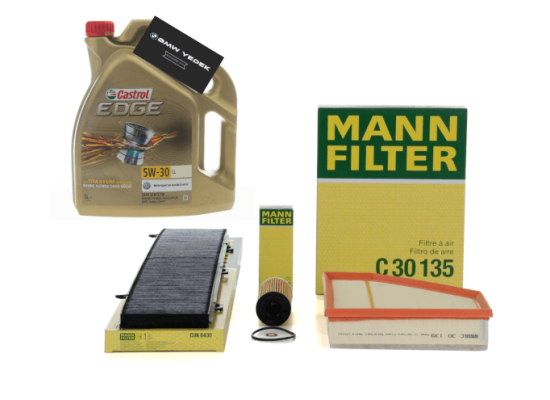 Bmw E90 320d 184 Hp Periodic Maintenance Filter Set Without Diesel Mann Castrol 5W30 5 Liter