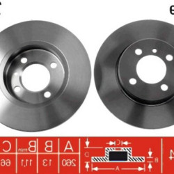 BMW E30 Front Brake Disc Flat Set 34116752434 TRW