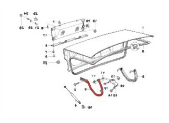 BMW E34 Rear Trunk Hinge Right 41628117858