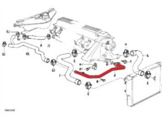 BMW E34 M51 After 01 1995 Block Water Pipe 11532246013