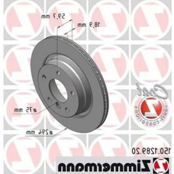 BMW E36 E46 Rear Brake Disc Air Kit 34216855155 ZIMMERMANN