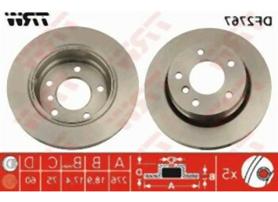 BMW E36 E46 Rear Brake Disc Air Kit 34216855155 TRW