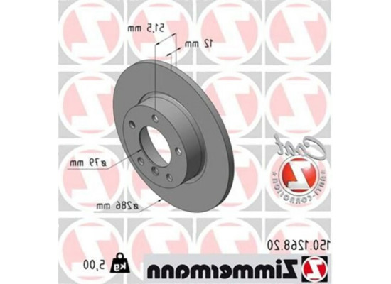 BMW E36 Z3 Front Brake Disc Flat Set 34116757751 ZIMMERMANN