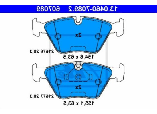 BMW E39 Front Brake Pads 34116761278 ATE