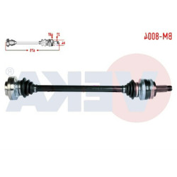 BMW E46 Rear Axle Shaft Right 33211229588 VEKA