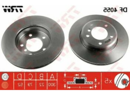 BMW E46 E85 After 09 2001 Front Brake Disc Set 34116864058 TRW