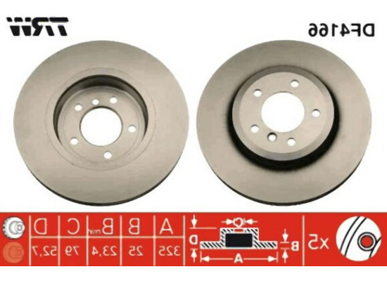 BMW E46 E85 E86 330 Front Brake Disc Air Kit 34116864047 TRW