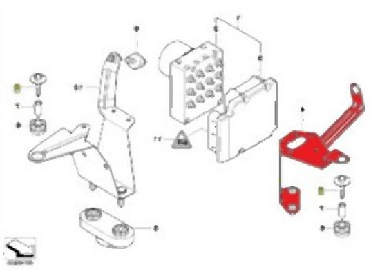 BMW E46 Brake Computer Bracket 34516750966