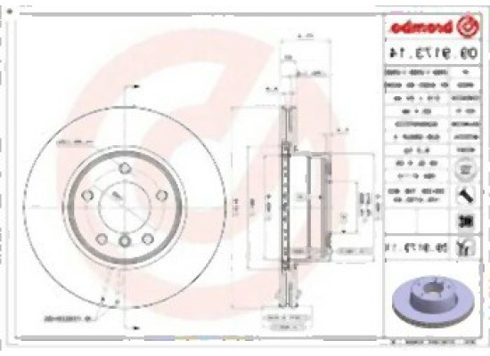 BMW E60 E61 Front Brake Disc Set 34116864059 BREMBO