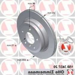 BMW E81 E84 E87 E90 E91 E92 E93 Rear Brake Disc Set 34216864901 ZIMMERMANN