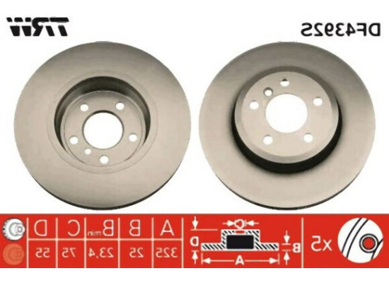 BMW E83 Front Brake Disc Set 34113400151 TRW