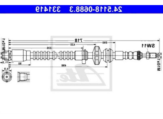 BMW F01 F02 F06 F07 F10 F11 F12 F13 Front Brake Hose 34326775261 ATE