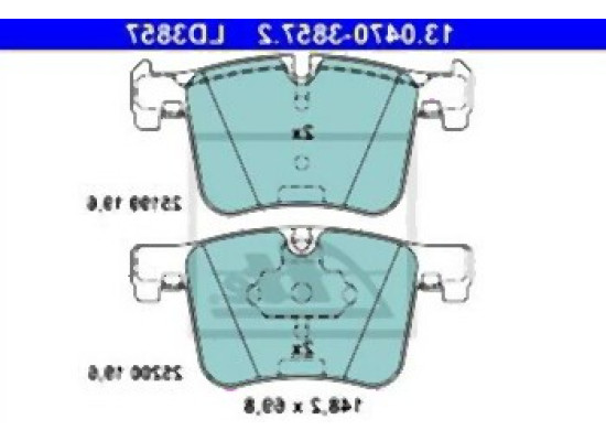 BMW F20 F21 F22 F23 F25 F26 F30 F31 F32 F33 F34 F36 Front Brake Pad Ceramic 34106859181 ATE