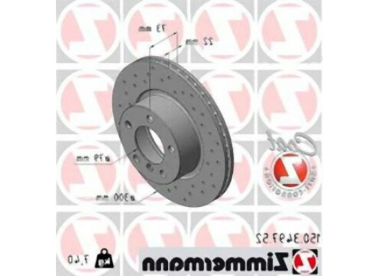 BMW F20 F21 F30 F31 F32 F33 F34 F36 Front Brake Disc Sport Type Perforated Set 34116792217 ZIMMERMANN