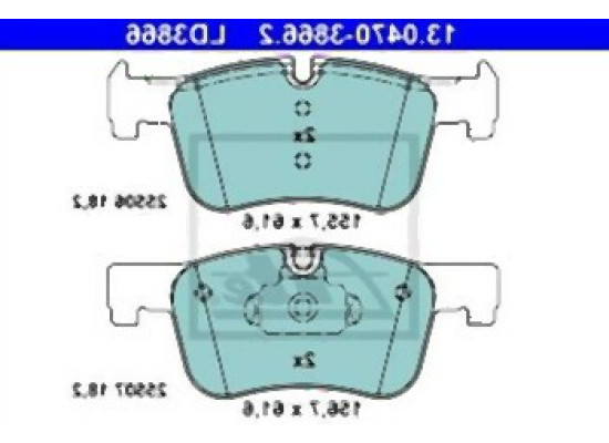 BMW F20 F21 F30 F31 F32 F33 F34 F36 Front Brake Pad Ceramic 34116850568 ATE