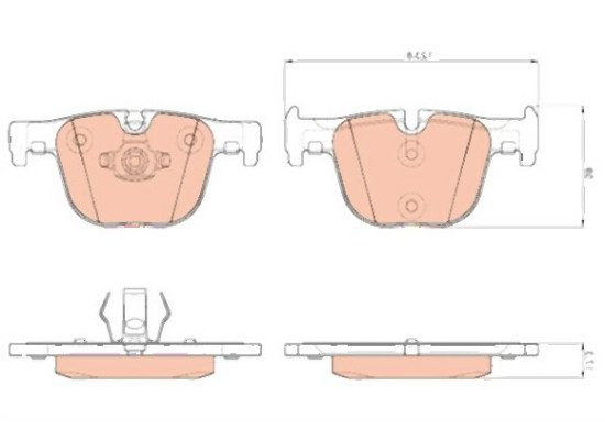 BMW F30 F31 F32 F33 F34 F36 Rear Brake Pads 34216850570 TRW