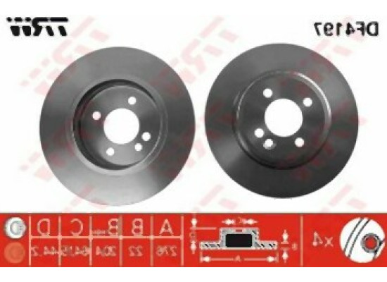 Mini R50 R52 R53 Front Brake Disc Set 34111502891 TRW