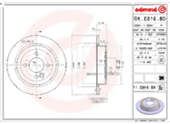 Mini R50 R52 R53 R55 R56 R57 R58 R59 Rear Brake Disc Set 34211503070 BREMBO