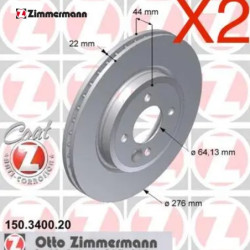 Mini Cooper Brake Disc Front R52 R53 R50 150340020 34116774984