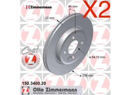 Mini Cooper Brake Disc Front R52 R53 R50 150340020 34116774984