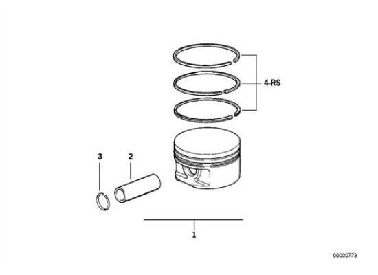 BMW Piston 0.50 Without Valvetronic variable valve timing E36 E34 0827002 11251722506