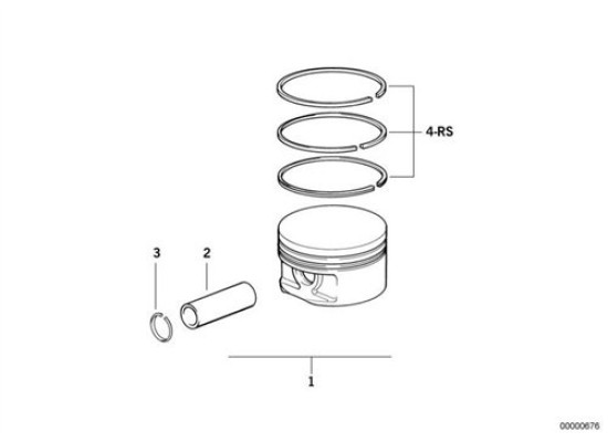 BMW Piston 92.50mm 0.50 E39 E38 E31 8770206050 11251432547