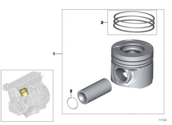 Bmw Piston Ring 0.25 E87 E90 E92 E93 E60 E61 E83 X3 11257803035