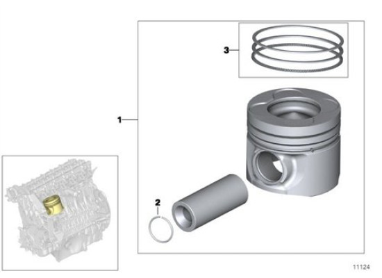 BMW Piston 0.50 E90 E92 E93 E60 E65 E66 E53 E70 E71 X5 X6 081pi00102000 11257792745