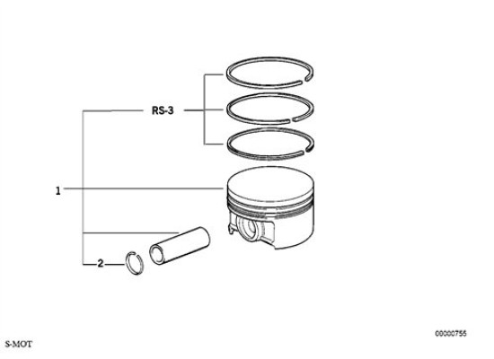 BMW Piston 321 86.565mm 0.50 E36 0830102 11251405266