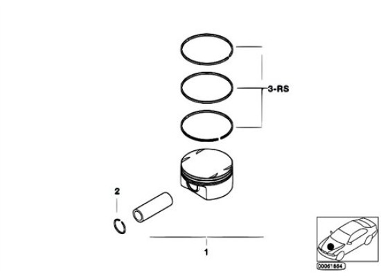 Bmw Piston 0.50 4 Cylinder E87 E90 E91 E83 X3 40085620 11257540068