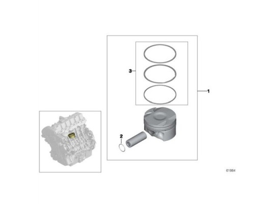 BMW Piston 0.50 E60 E61 E63 E64 E65 E66 E53 X5 11257514842