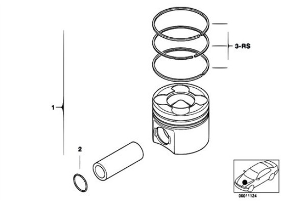 BMW Ring M47 M57 Std M47 4pcs-M57 6 M47 -M57 6 Pieces Standard E46 E65 E53 X5 0611440000 11252247384