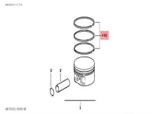 BMW Ring M52 Std 84x1.5+1.5+2mm Standard 84.00-1.5.75x3 E36 E46 E39 0681550050 11251437142