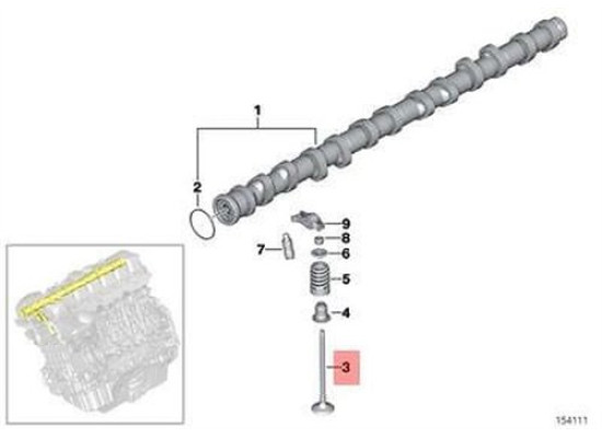 BMW Valve Kit 8 Intake 8 Exhaust 11347552053 1536p-1538p E60 N53 11347552954 101430116