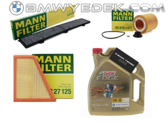 Bmw X1 E84 Case 1.6i Бензин Периодическое техническое обслуживание Комплект фильтров Mann Brand Castrol Oil