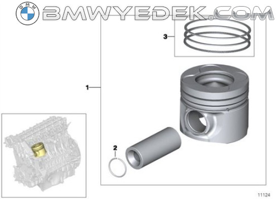 BMW Piston 0.25 E90 E92 E93 E60 E65 E66 E53 E70 E71 X5 X6 11257792747