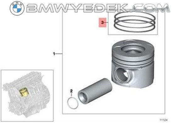 BMW Sekman M57n2 84*2 5+2+2 0.50 84*2.5+2+2+2mm 0.50 E90 E92 E93 E60 E65 E66 E53 E70 E71 X5 X6 642180700 Goe 11257798370