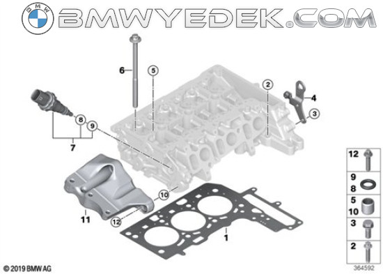 Комплект шпилек головки блока цилиндров BMW F20 -> F60 B37, B37b (BMW-11128512674)