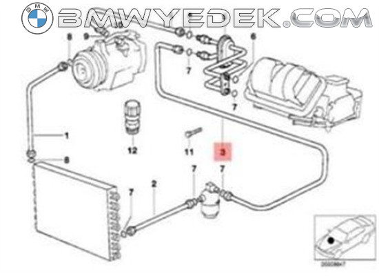 Трубка кондиционера BMW E34, E32 64538390620 1542018 (Acm-64538390620)