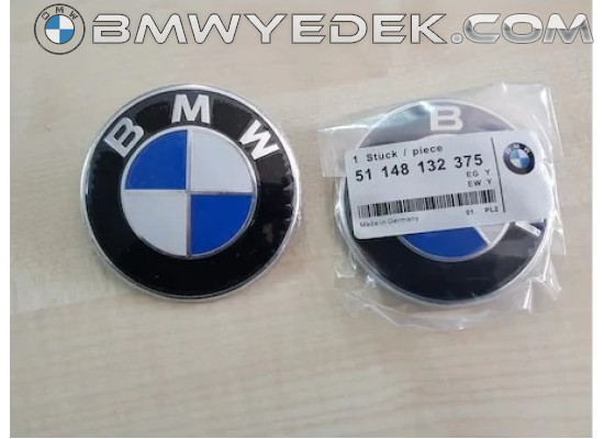 BMW Hood Emblem Logo Oem 51148132375