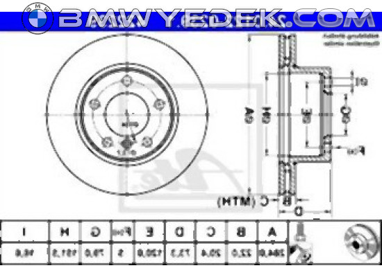 BMW E81 E87 F20 F21 F22 F23 Комплект передних тормозных дисков - 34116854996 ATE