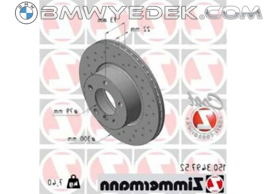 BMW F20 F21 F30 F31 F32 F33 F34 F36 Front Brake Disc Sport Type Perforated Set 34116792217 ZIMMERMANN