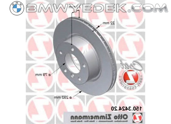 BMW E81 E82 E87 E88 E90 Front Brake Disc Set 34116854997 ZIMMERMANN