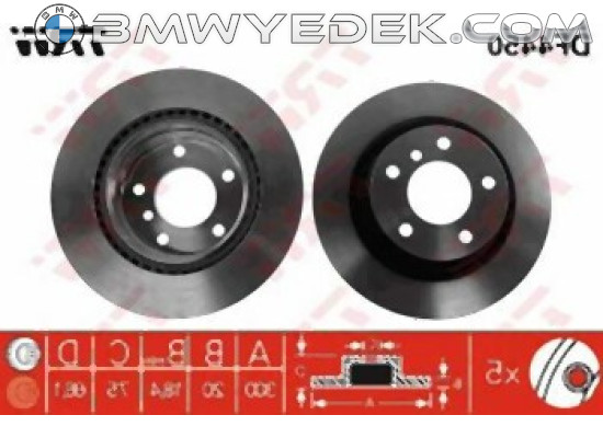 BMW E81 E82 E87 E88 E90 E91 E92 E93 F20 F21 F22 F23 F30 F31 F32 F36 Rear Brake Disc Air Assembly 34216855007m TRW