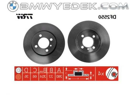 BMW E30 Front Brake Disc Air Kit 34111160915 TRW