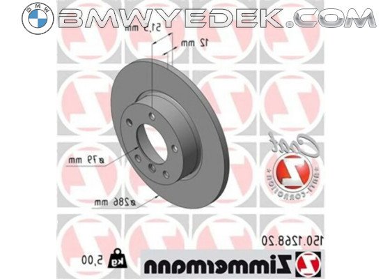 BMW E36 Z3 Ön Fren Diski Düz Takım - 34116757751 ZIMMERMANN