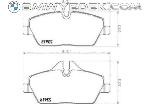 BMW MINI E81 E82 E87 E88 R56 R57 R58 R59 R60 R61 F54 F55 F56 F57 Ön Fren Balatası - 34116774050 TEXTAR