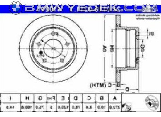 BMW E36 Compact Arka Fren Diski Takım - 34216758553 ATE