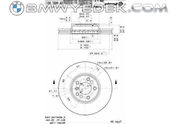 BMW E53 E83 Front Brake Disc Set 34116859679 BREMBO