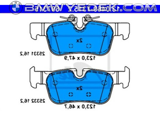 BMW MINI F39 F40 F45 F46 F48 F54 F60 Задние тормозные колодки - 34216859917 ATE